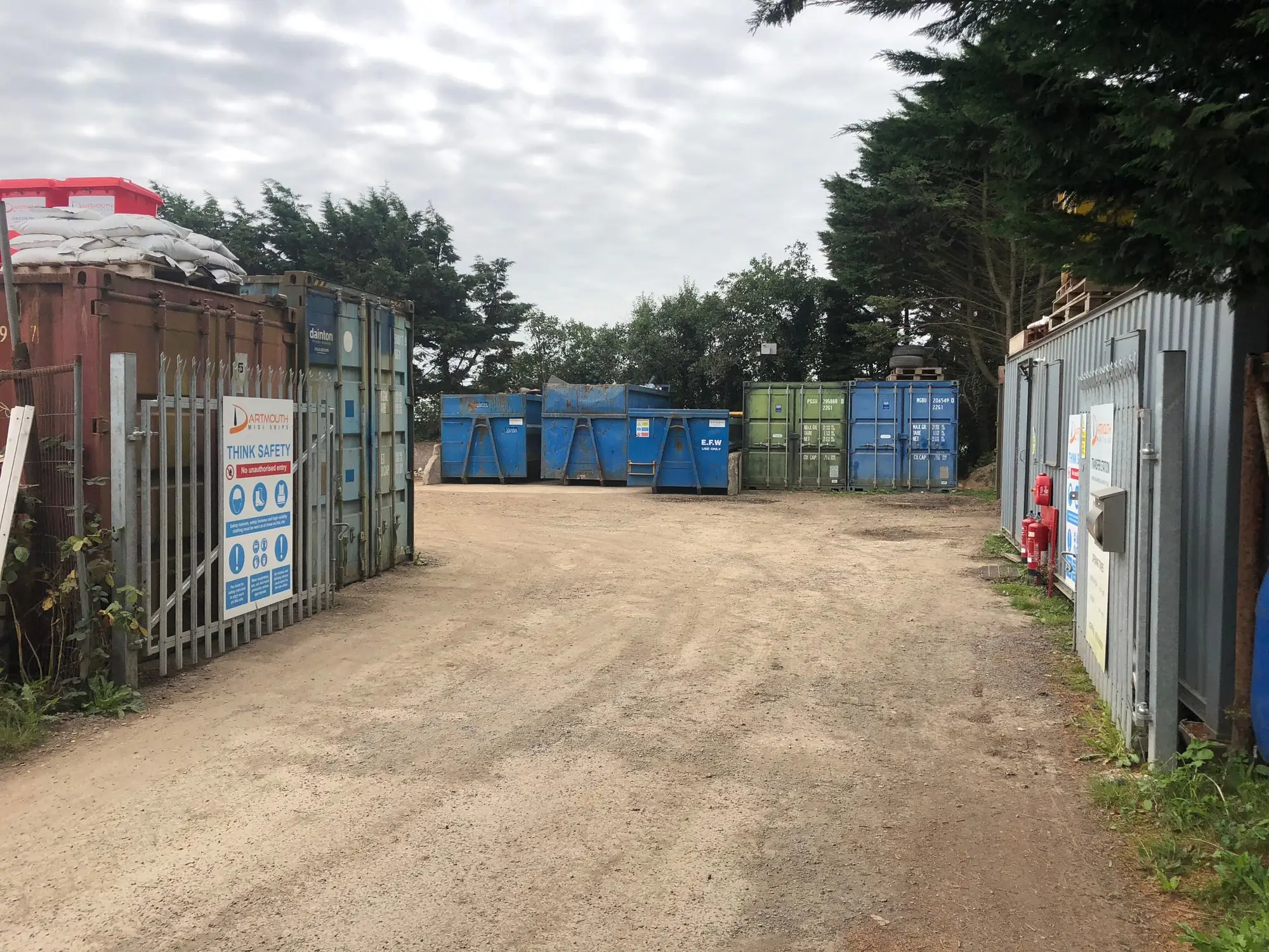 Yard entrance and waste containers Dartmouth Midi Skips Dartmouth