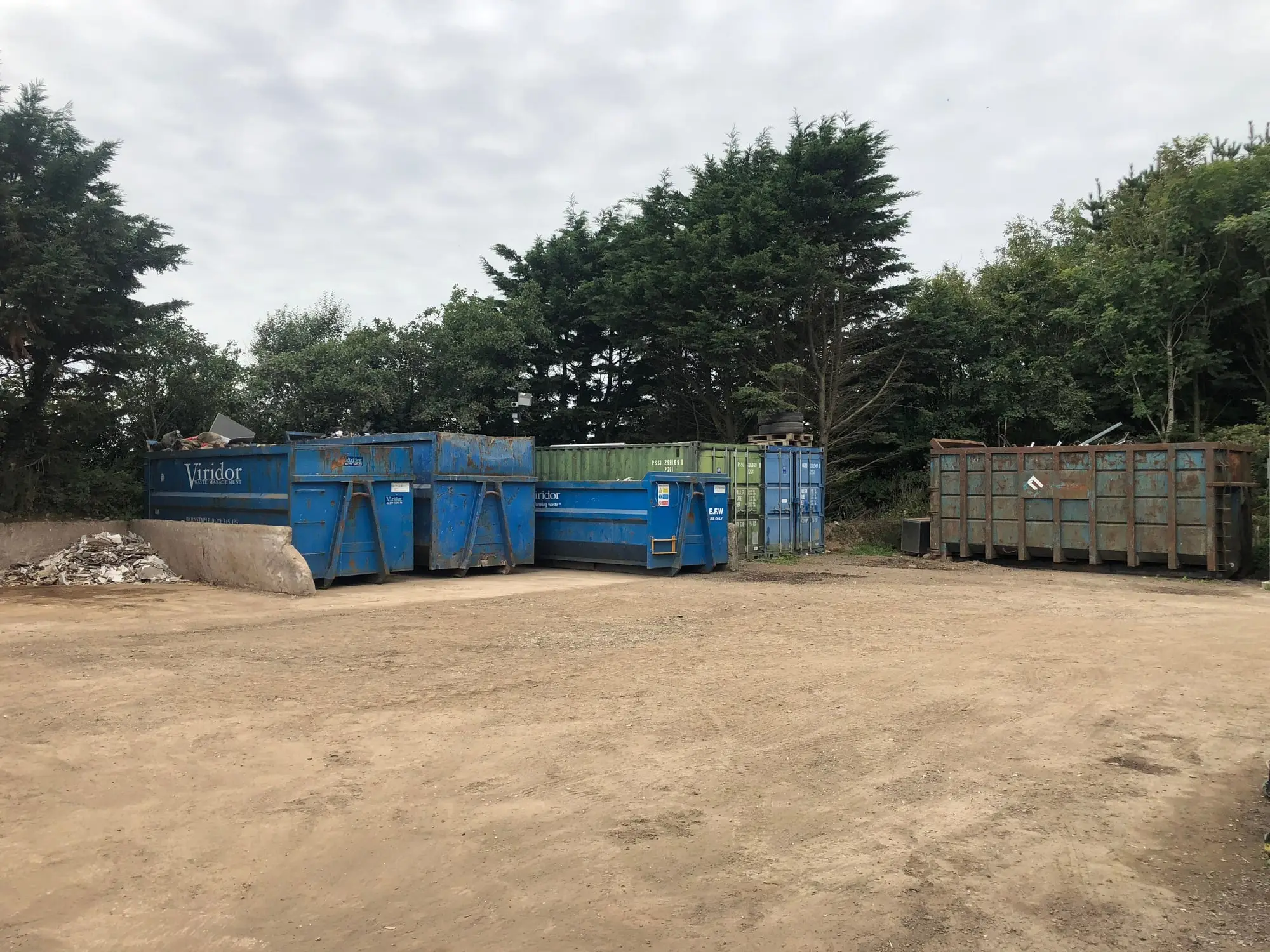 Roll-on roll-off containers at the Dartmouth Midi Skips yard